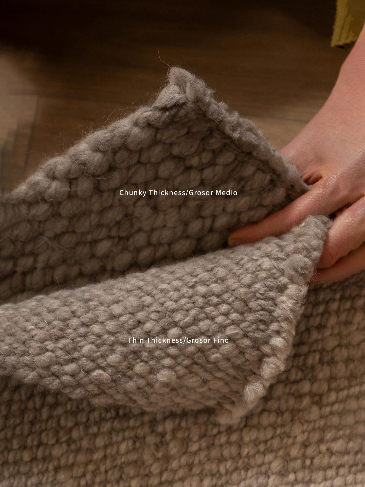 GRIS CLARO | LANA CEPILLADA | GROSOR GRUESO