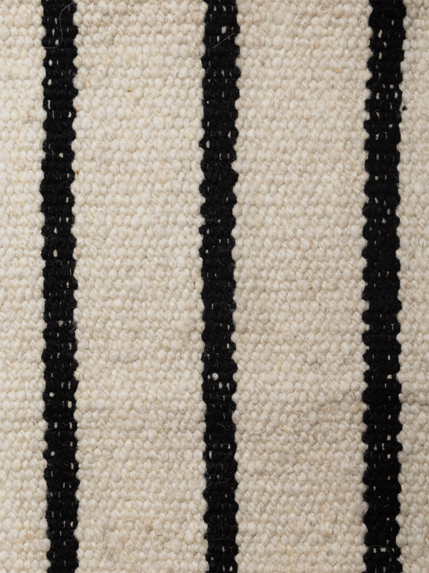 RAYADA | BLANCO NATURAL & NEGRO | LANA | GROSOR GRUESO