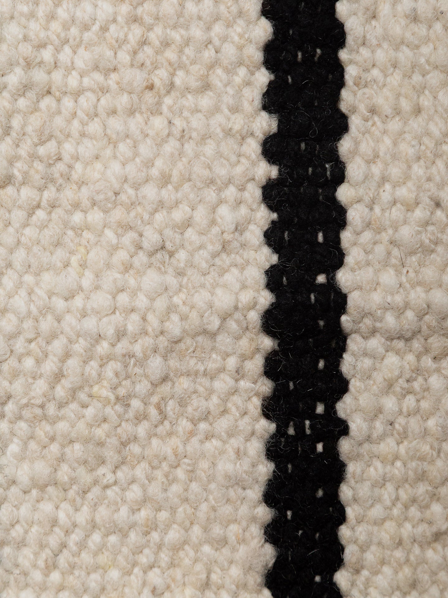 RAYADA | BLANCO NATURAL & NEGRO | LANA | GROSOR GRUESO