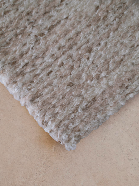 MELANGE | BLANCO NATURAL, TAN & YUTE | ALPACA BOUCLÉ | GROSOR MEDIO