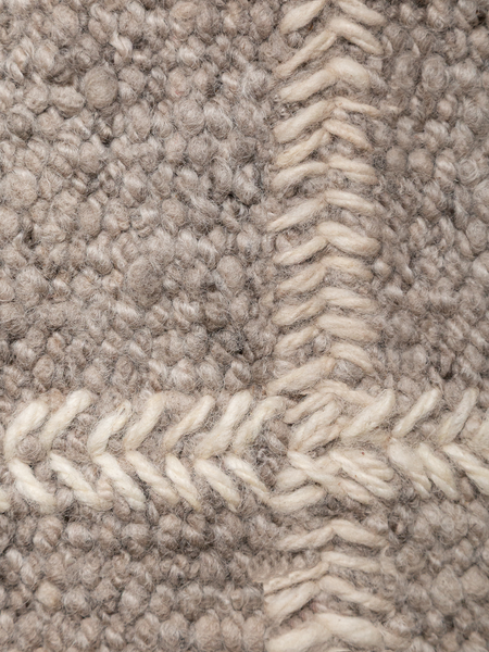 STITCHES RUG | ASH GREY & NATURAL WHITE | WOOL | CHUNKY THICKNESS