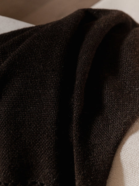 NATURAL BLACK THROW