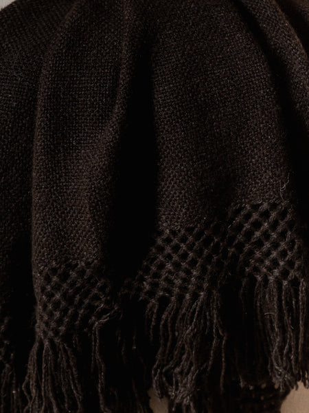 NATURAL BLACK THROW