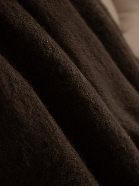 BRUSHED NATURAL BLACK THROW
