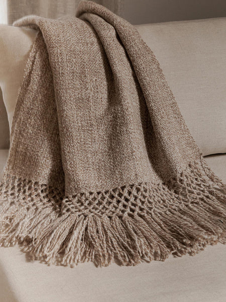 BEIGE MARBLED THROW