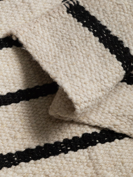 STRIPED | NATURAL WHITE & BLACK | WOOL | CHUNKY THICKNESS