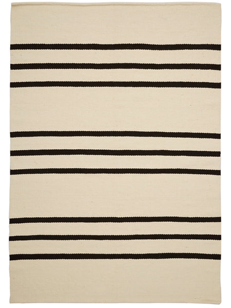 (A483) Laila Ali Albion Grey Striped Woven Area Rug, 5x7